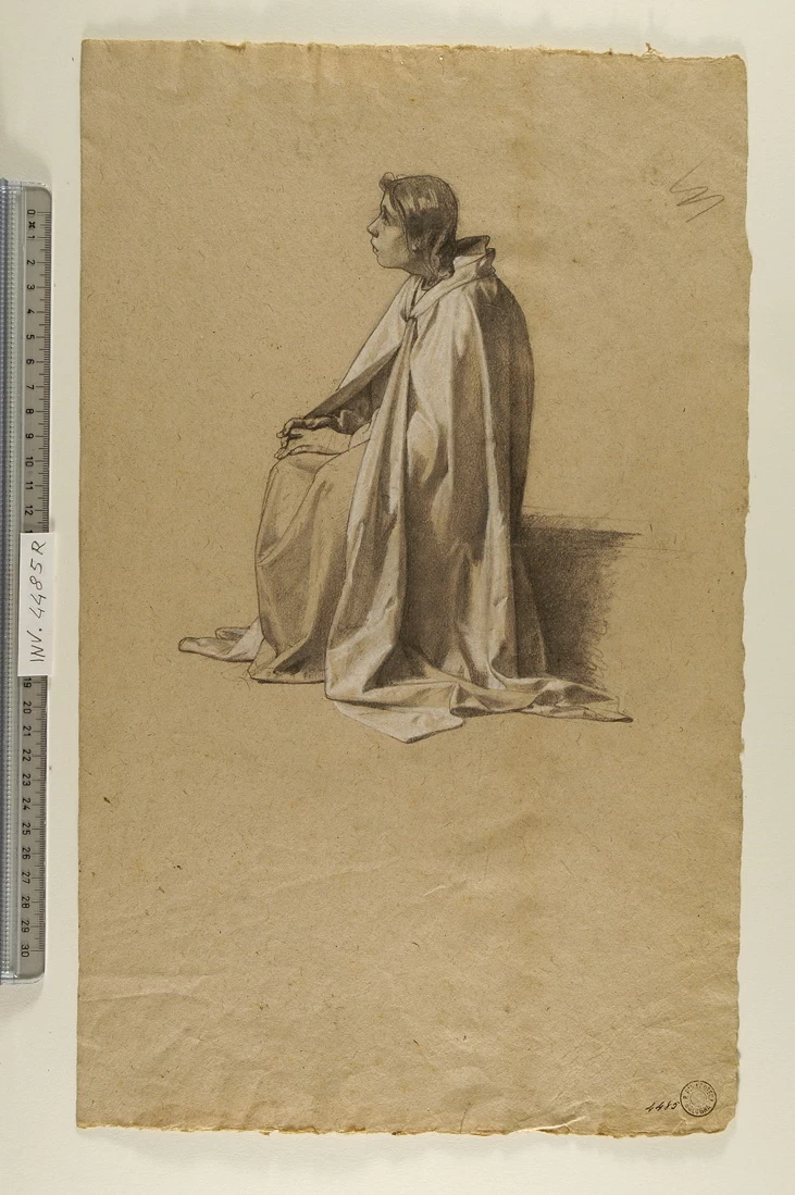 Giovane seduto con mantello - Noviziato S. Ignazio, Bologna
